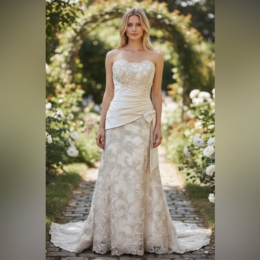 Sottero and Midgley strapless wedding gown Y2K